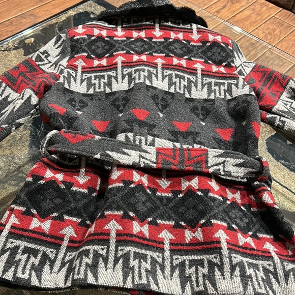Ladies Aztec Design belted coat offered by Frontier Clothing Company, Inc - Picture 6 of 7